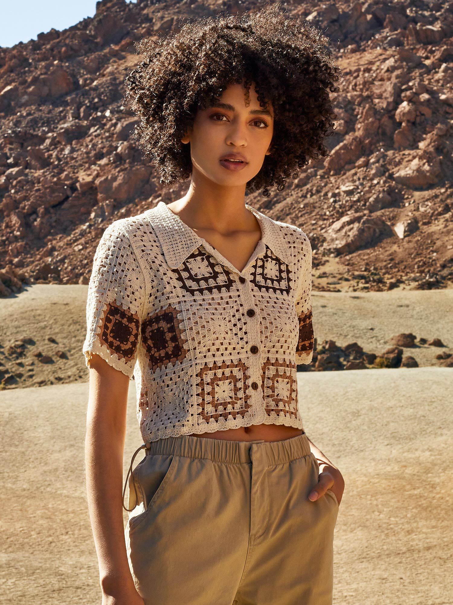 Crochet granny square blouse cheap