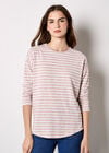 Soft Slub Jersey Stripe Top, Pink, large