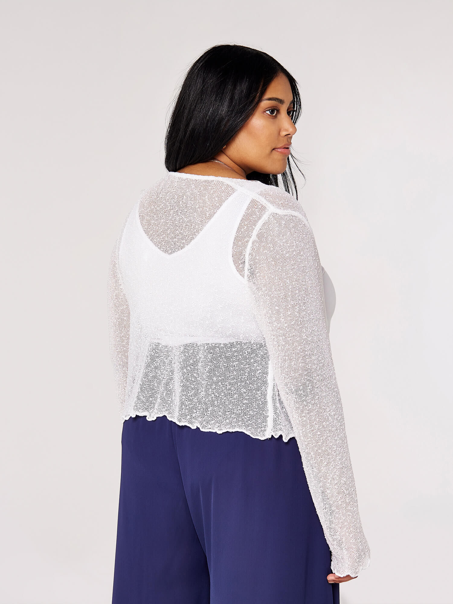 Cream shrug top plus size