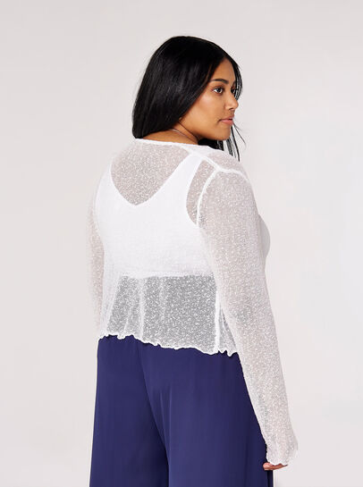 Curve Popcorn Knit Shrug