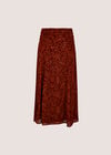 Chiffon Paisley A-Line Midaxi Skirt, Burgundy, large