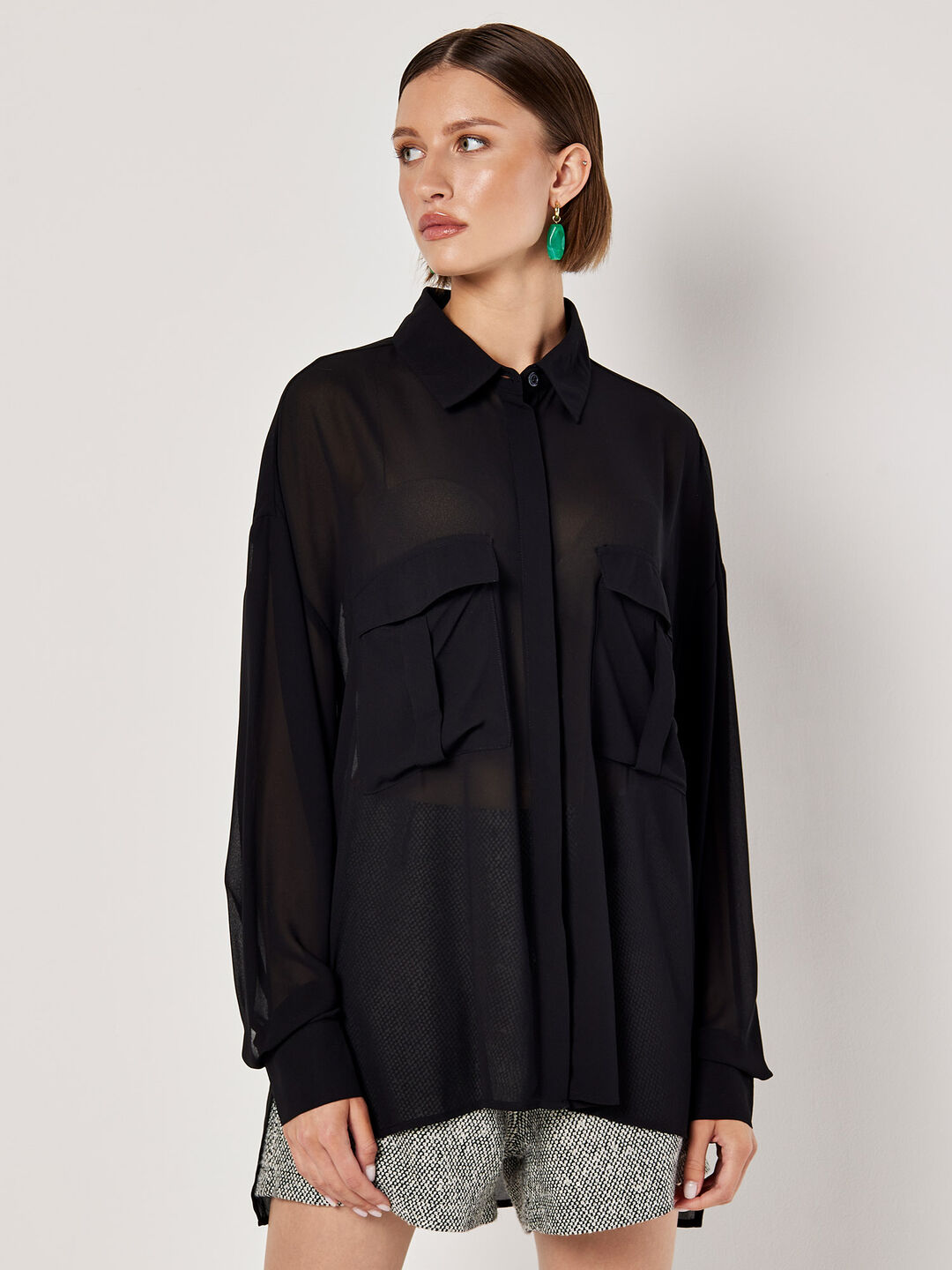 Oversized Chiffon Shirt