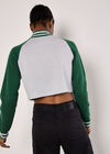 Cropped London Zip Jumper, Green, large