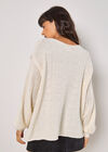 Textured Knit Oversized Jumper, White, large