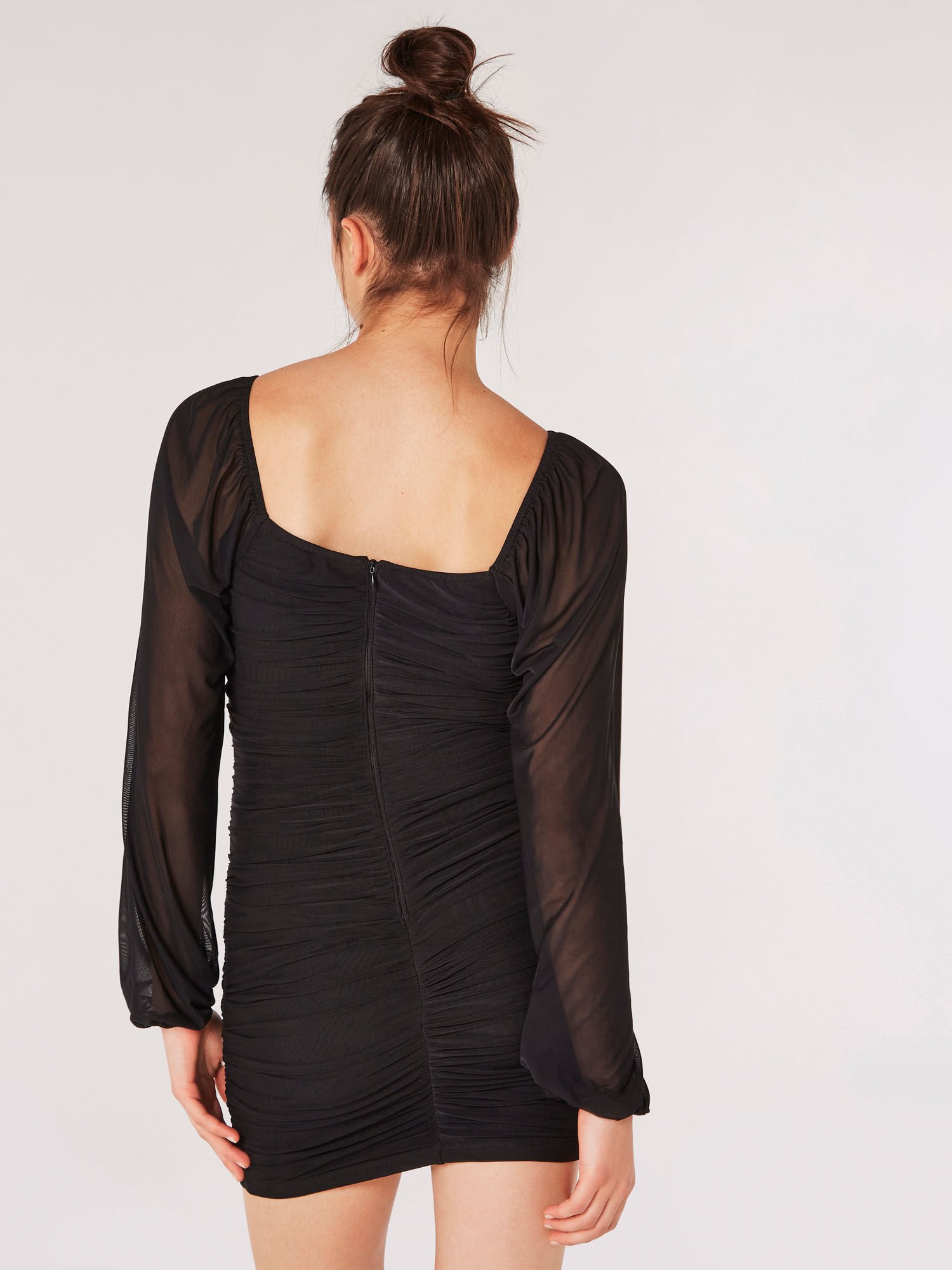 Pearl Embellished Ruched Dress | Apricot Clothing