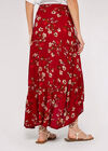 Blossom  Ruffle Wrap Skirt, Red, large