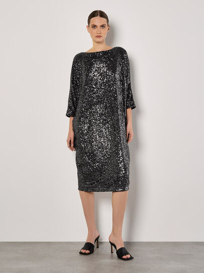 Sequin Cocoon Midi Dress
