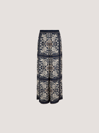 Scarf Print Flare Trousers