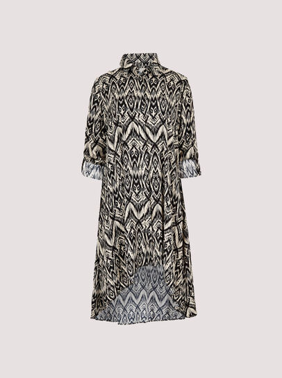 Diamond Print Shirt Mini Dress