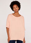 Textured Oversized Top, Pink, large