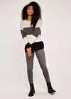 Colour Block Oversized Jumper, Cream, large