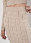 Cable Knit Maxi Skirt, Stone, large