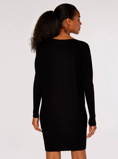 Ribbed Batwing Jumper Mini Dress