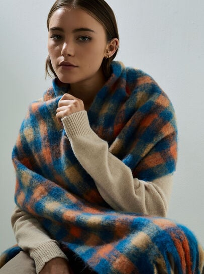 Gingham Check Soft Scarf