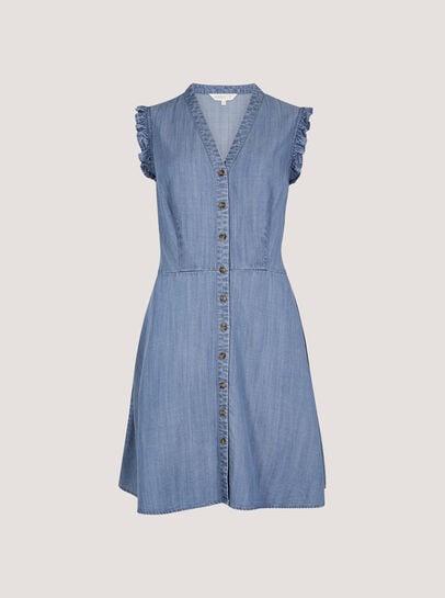Ruffle Button-Down Mini Dress