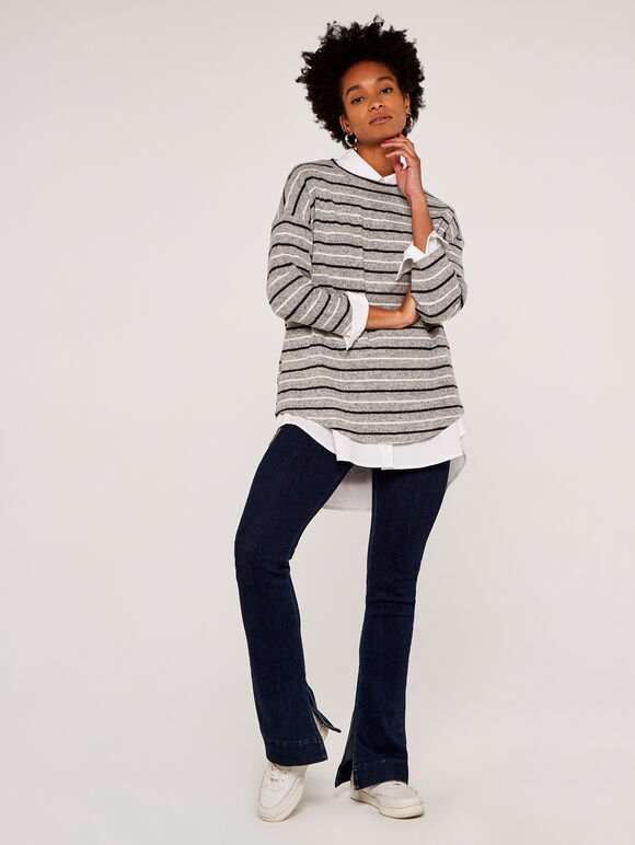 Stripe Top, Grey, large