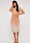 Ombre Plisse Dress, Rust, large