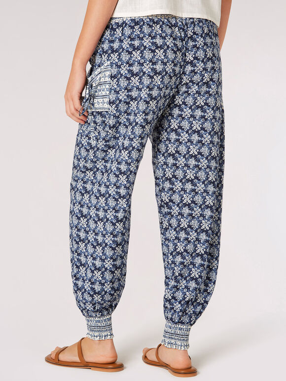 Batik-Jogginghose mit Knöchelmanschette, Marineblau, Größe L