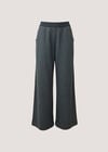 Herringbone Wide-Leg Trousers, Dark Grey/Charcoal, large