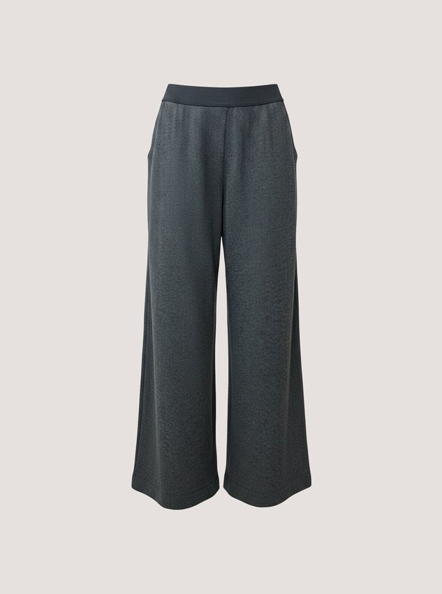 Herringbone Wide-Leg Trousers, Dark Grey/Charcoal, large