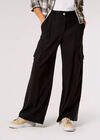 Soft Tailored Cargo Trousers , Black, large