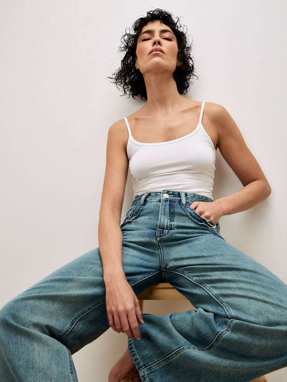 Ellie Wide Leg Boyfriend Jeans, Blue, large