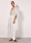 Cotton Blend Lace Longline Cover Up, White, large