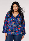 Curve Wrap Top, Blue, large