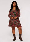 Curve Folk Floral Mini Dress, Orange, large