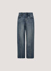 Ayla Rhinestone Panel Barrel Jeans, Blue, large