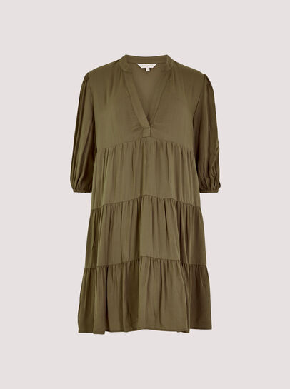 Herringbone Tiered Mini  Dress