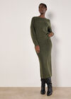 Waffle Knit Midaxi Skirt, Green, large