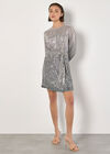 Ombre Sequin Mini Dress, Grey, large