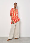 Tie Dye Swirl Tunic Top, Orange, large