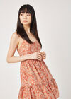 Geo Leaf Camisole Mini Dress, Orange, large