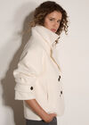 Tailored Short Peacoat Jacket, Cream, large
