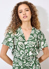 Floral Paisley Wrap Mini Dress, Green, large