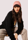 Fisherman Ribbed Beanie Hat, Pink, large