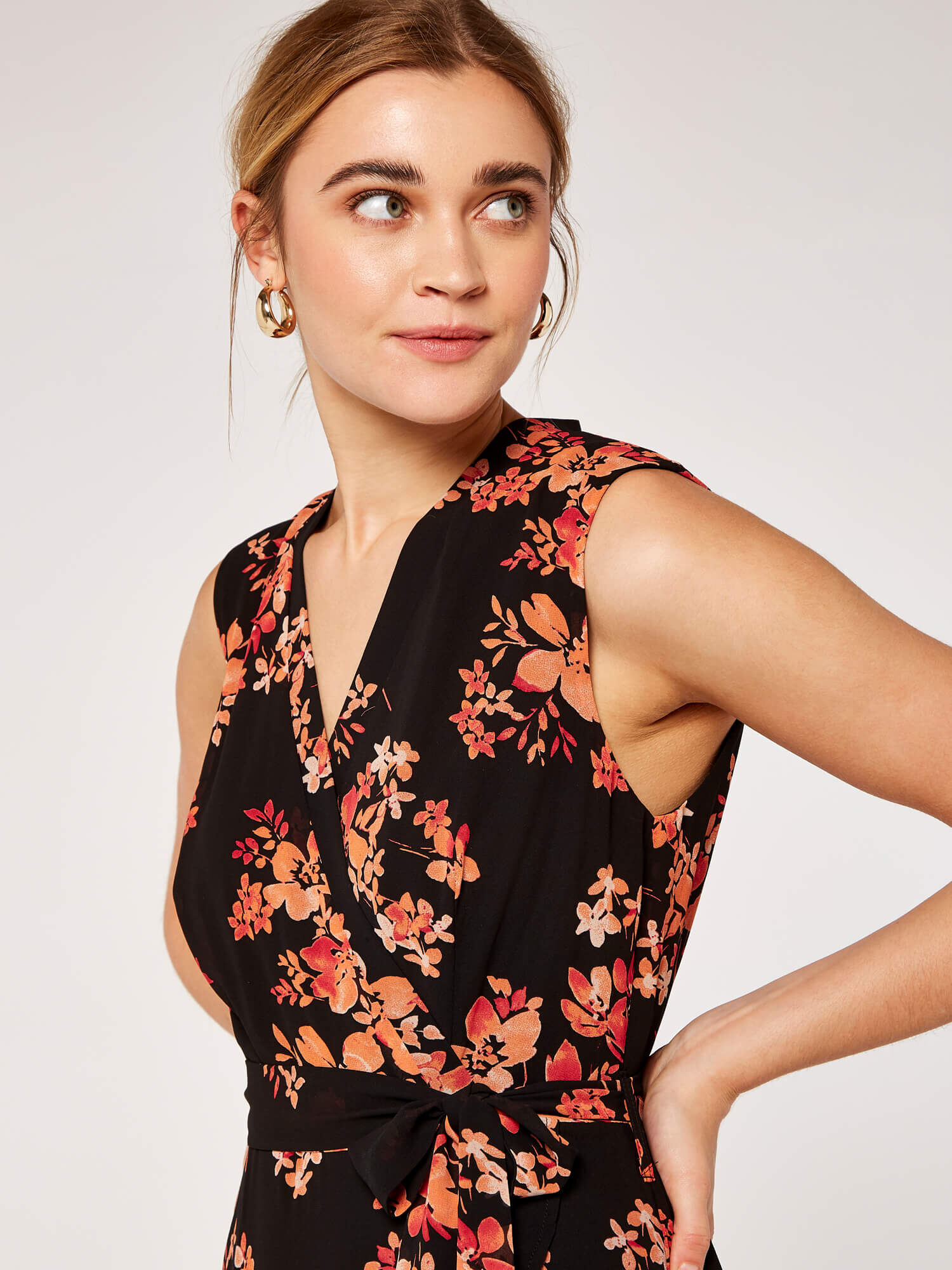 Apricot wrap top dress