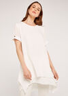 Crinkle Layered Top, White, large