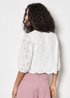 Daisy Broderie Anglaise Button Top, White, large