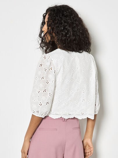 Daisy Broderie Anglaise Button Top