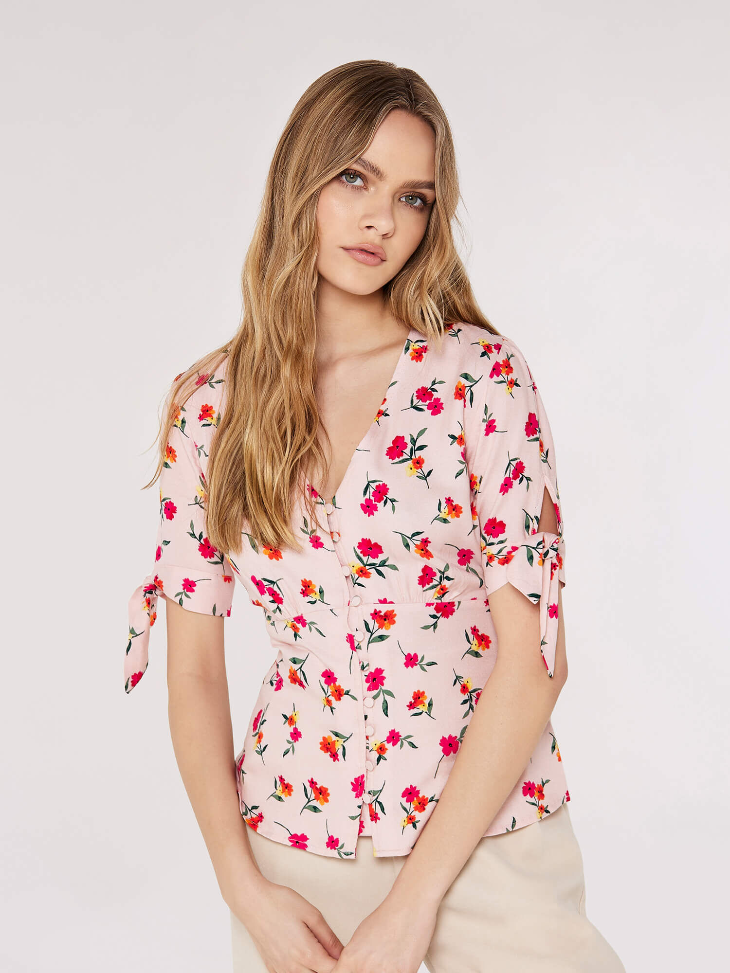 Floral Bow Detail Top