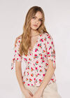 Floral Bow Detail Top, Pink, large