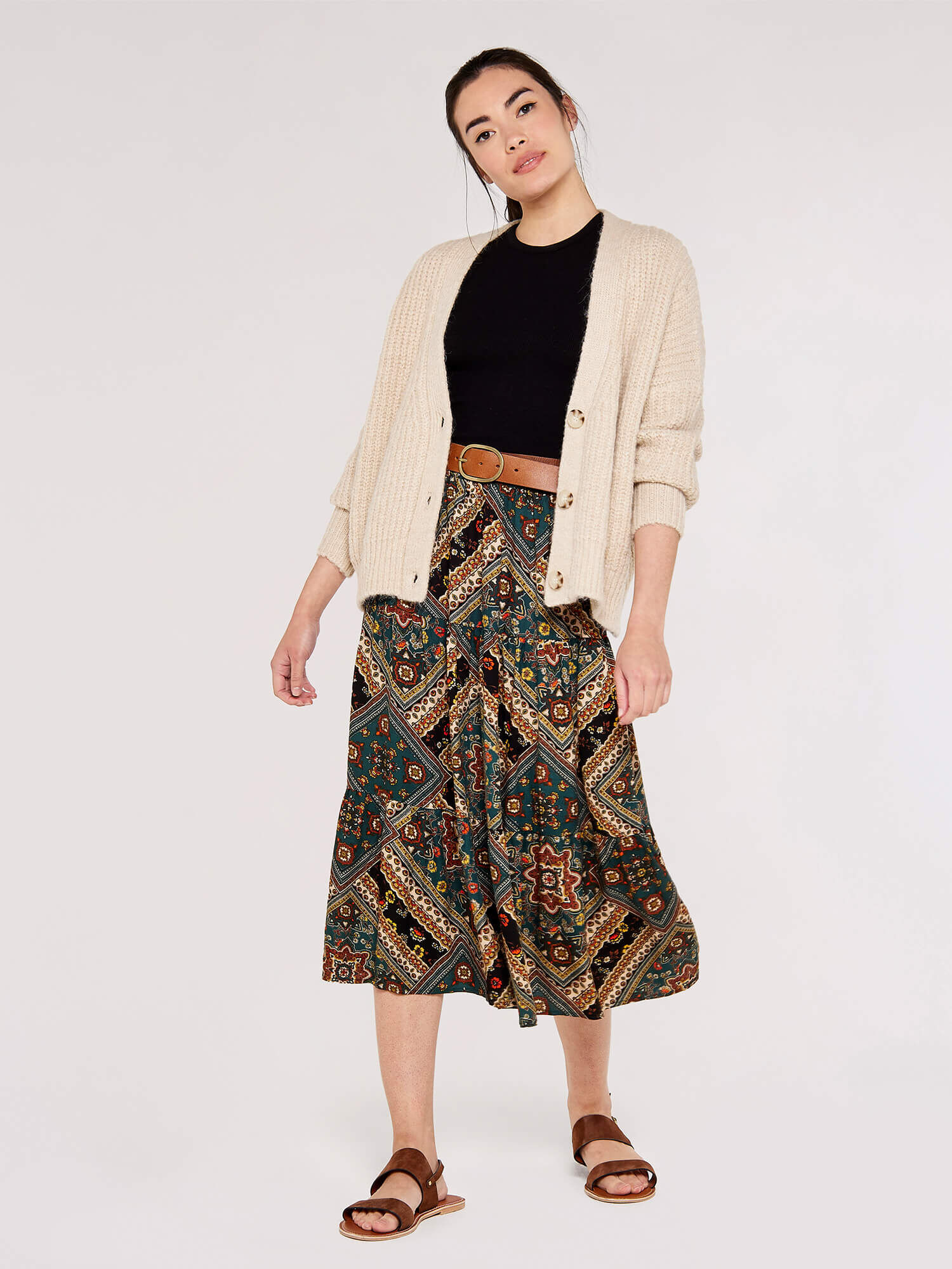 Scarf print cheap skirt
