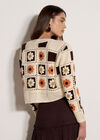 Patchwork Daisy Crochet Cardigan, Stone, large