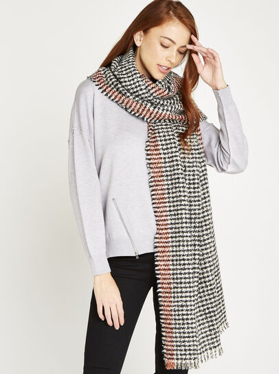 Coloured Edge Houndstooth Scarf