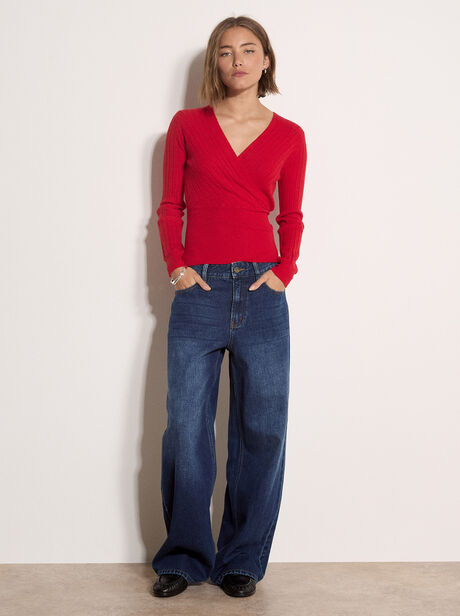 Rib Knit Wrap Top