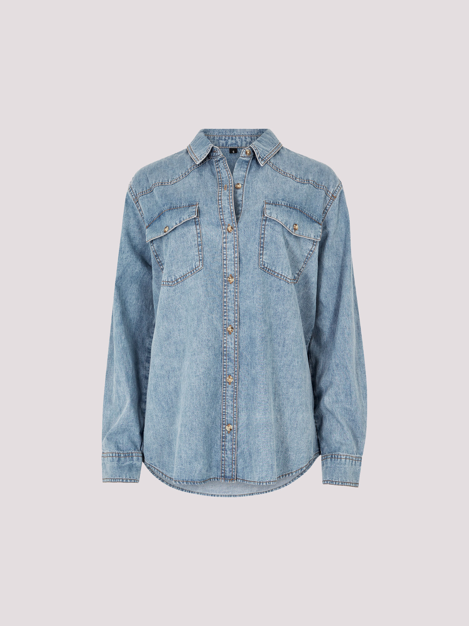 【AJO AJOBYAJO】24SS★ Recycled Denim Oversized Shirt Jacket Recycled Denim Oversized Shirt Jacket [NAVY] - AJOBYAJO