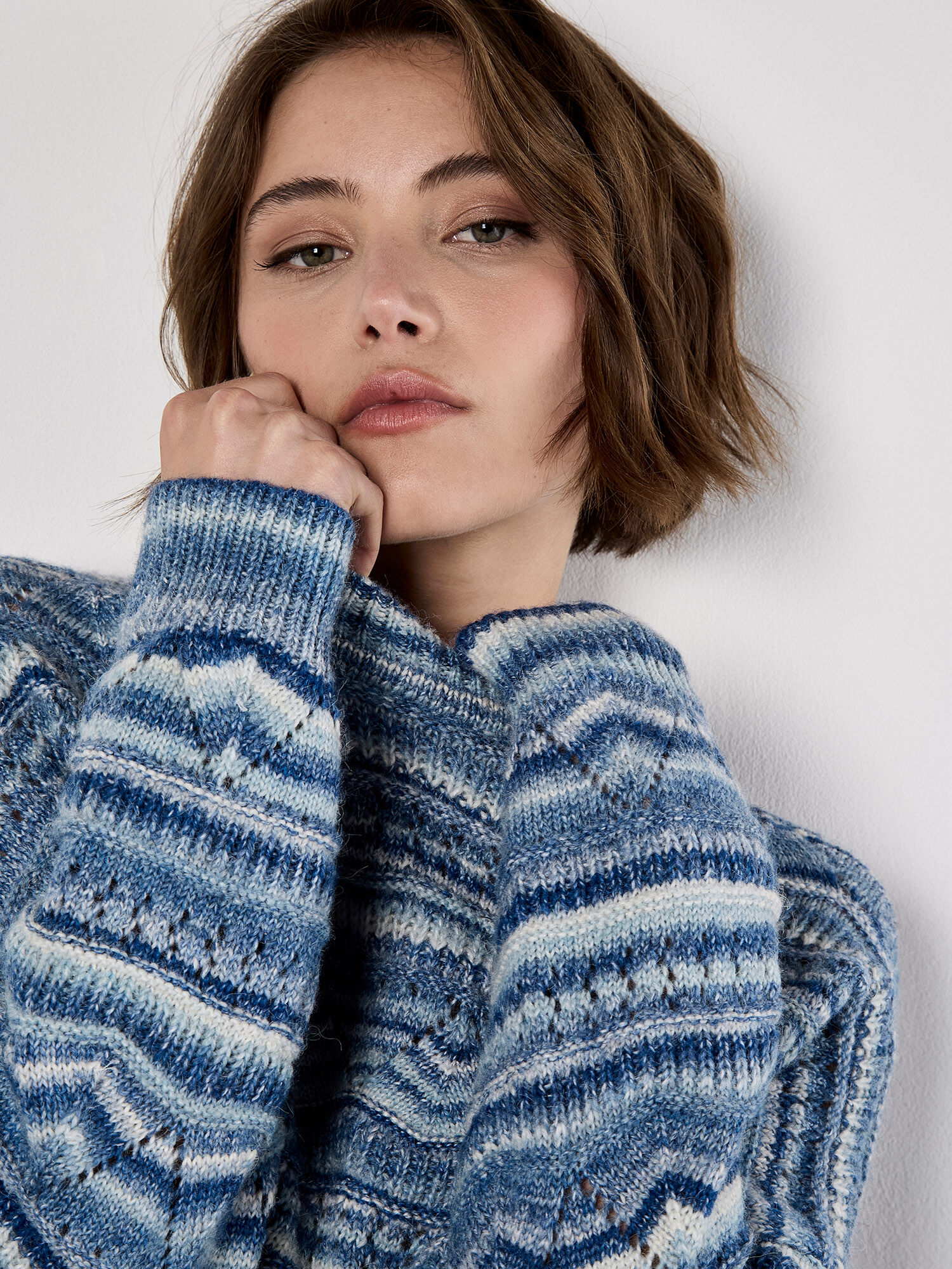 Pointelle Knit Stripe Jumper | Apricot Clothing